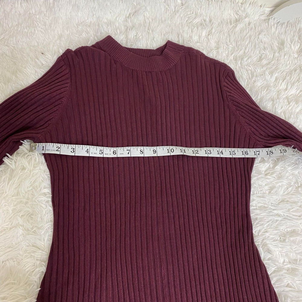 Skinnygirl Limelight MockNeck Keyhole Sweater Dress Women's Sexy Maroon, Medium - Picture 11 of 14
